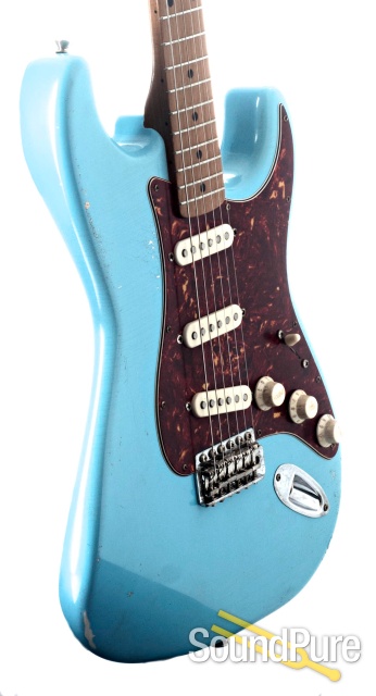 Mario Guitars S-Style Relic Daphne Blue Electric #1019462 — image 4