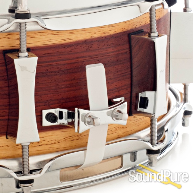 Pork Pie 5x14 Maple/Ash Snare Drum Padauk Sap Veneer — image 3