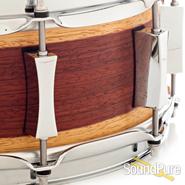 Pork Pie 5x14 Maple/Ash Snare Drum Padauk Sap Veneer — image 4