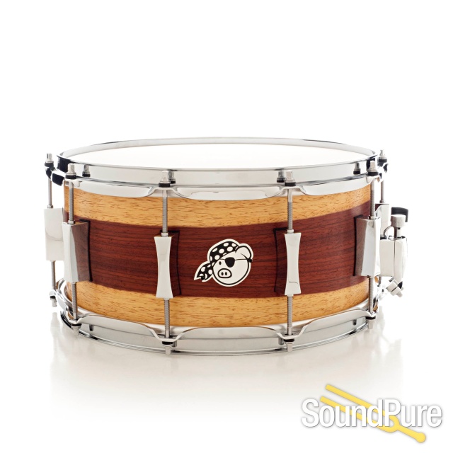 Pork Pie 6.5x14 Maple/Ash Snare Drum Padauk Sap Veneer — image 1