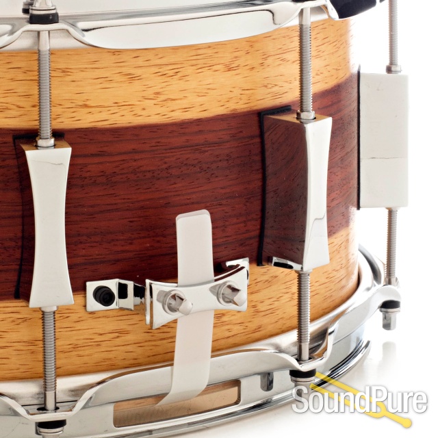 Pork Pie 6.5x14 Maple/Ash Snare Drum Padauk Sap Veneer — image 3