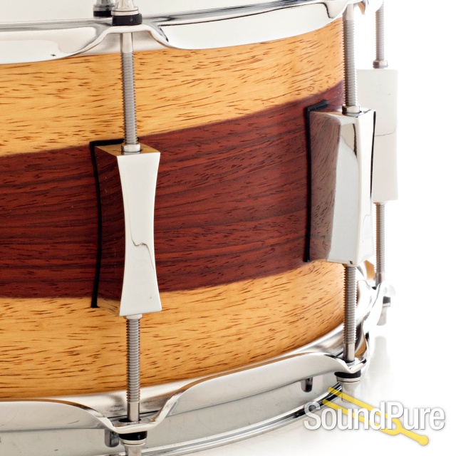Pork Pie 6.5x14 Maple/Ash Snare Drum Padauk Sap Veneer — image 4