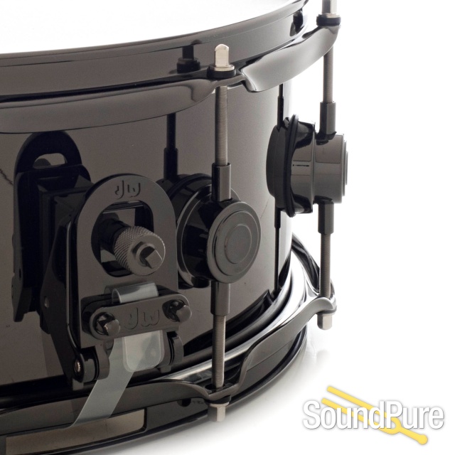 DW 5.5x14 Collectors Black Nickel Brass Snare Drum-Black — image 5