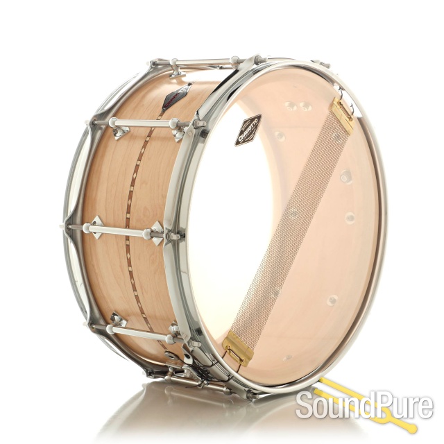 Craviotto 6.5x14 Maple Custom Snare Drum-Walnut Inlay — image 3