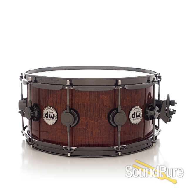DW 6.5x14 Collectors Exotic Maple Snare Drum-Tobacco