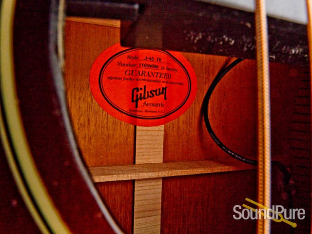 Gibson J-45 True Vintage Sunburst Acoustic #11034006 - Used — image 5