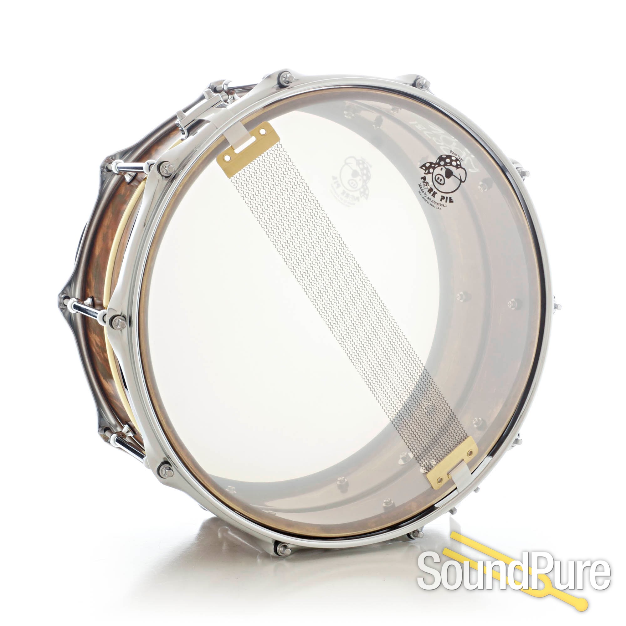 Pork Pie 6.5x14 Brass Patina Snare Drum Polished Bead