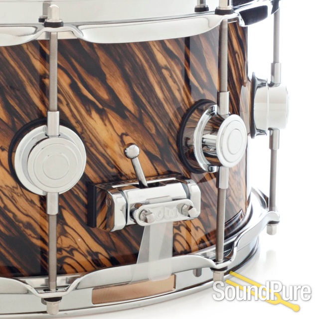 DW 6.5x14 Collectors Exotic Maple Snare Drum-Twisted Ebony — image 4