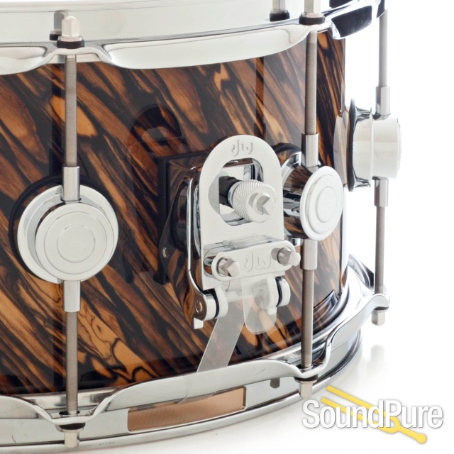 DW 6.5x14 Collectors Exotic Maple Snare Drum-Twisted Ebony — image 5