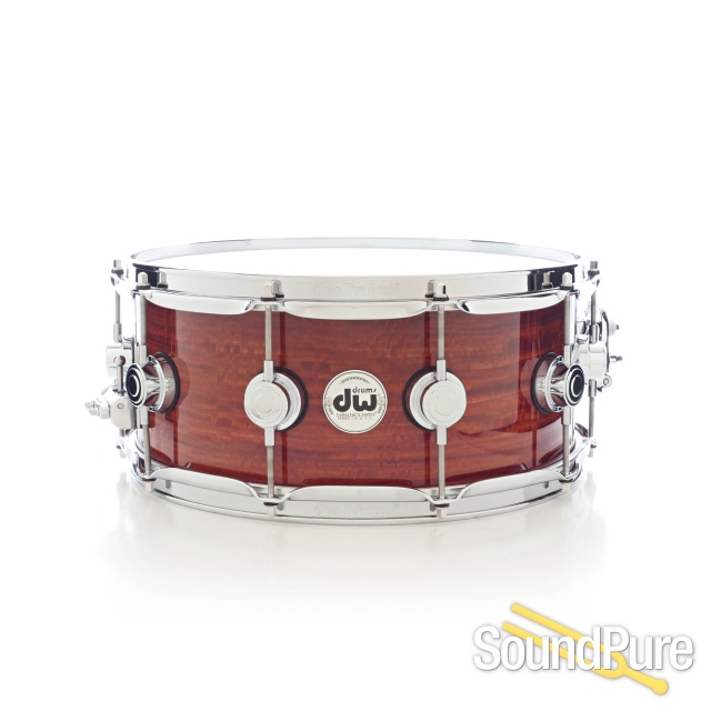 DW 6x14 Collectors Exotic Cherry Snare Drum-Eucalyptus — image 1