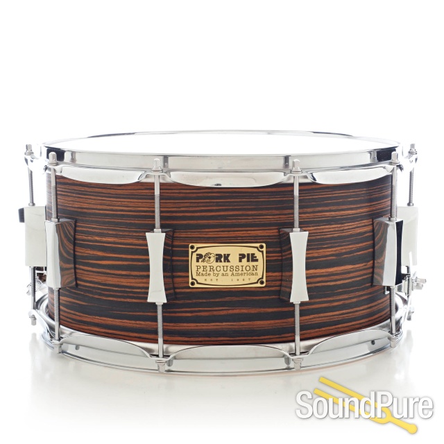 Pork Pie 6.5x14 Maple Snare Drum Macassar Ebony Veneer — image 1