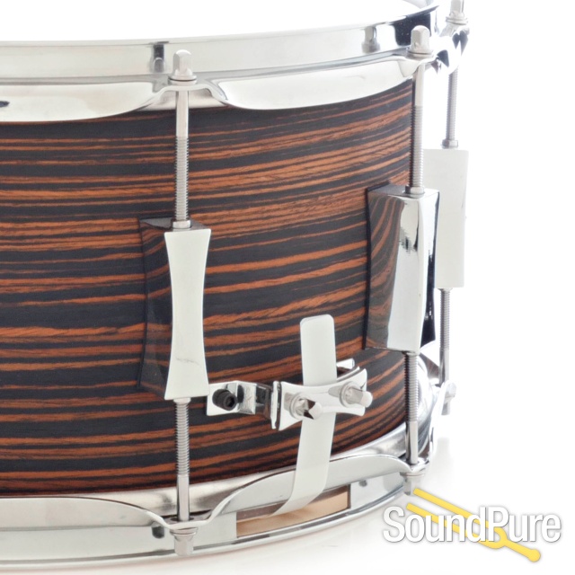 Pork Pie 6.5x14 Maple Snare Drum Macassar Ebony Veneer — image 3