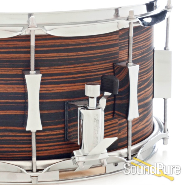 Pork Pie 6.5x14 Maple Snare Drum Macassar Ebony Veneer — image 5