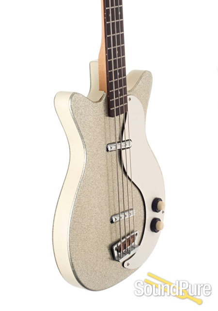 Danelectro DC2 Reissue Silver Sparkle Electric Bass - Used — image 5