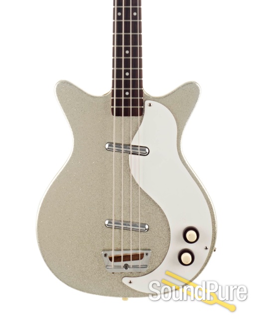 Danelectro DC2 Reissue Silver Sparkle Electric Bass - Used — image 1