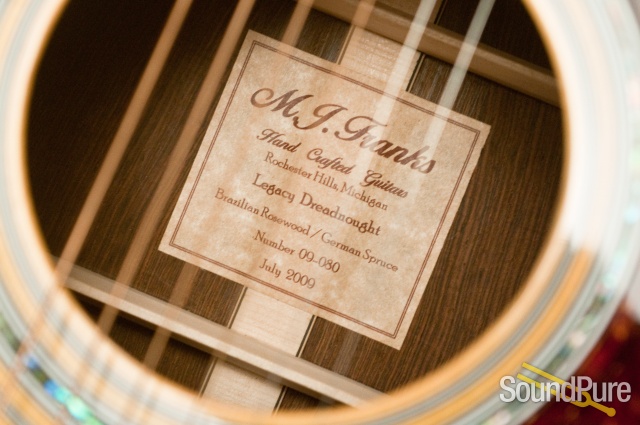 MJ Franks Legacy Dreadnought Brazilian Rosewood Acoustic Guitar — image 3