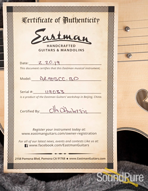 Eastman AR905CC-BD Cutaway Archtop #119033 - Used — image 8