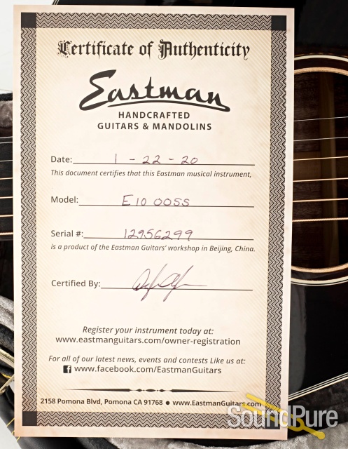 Eastman E10OOSS Adirondack/Mahogany Acoustic #12956299 — image 6