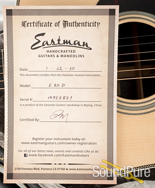 Eastman E20D Adirondack/Rosewood Acoustic #13955851 — image 6