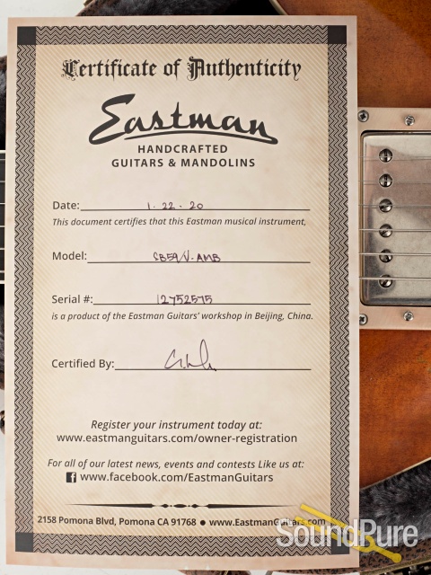 Eastman SB59/V-AMB Amber Varnish Electric Guitar #12752575 — image 5