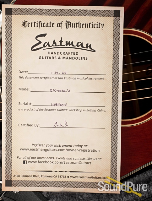 Eastman E10OOSS/V Adirondack/Mahogany Acoustic #15950051 — image 6