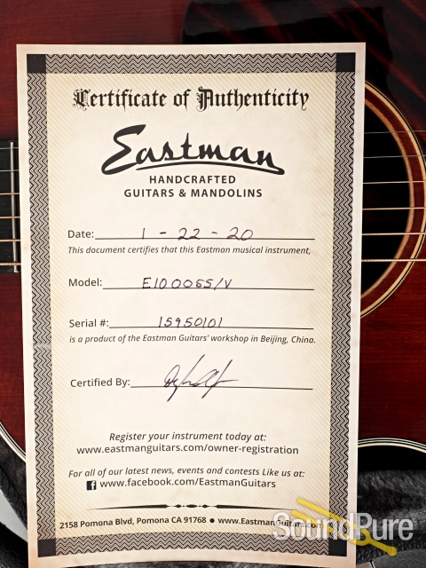 Eastman E10OOSS/V Adirondack/Mahogany Acoustic #15950101 — image 6