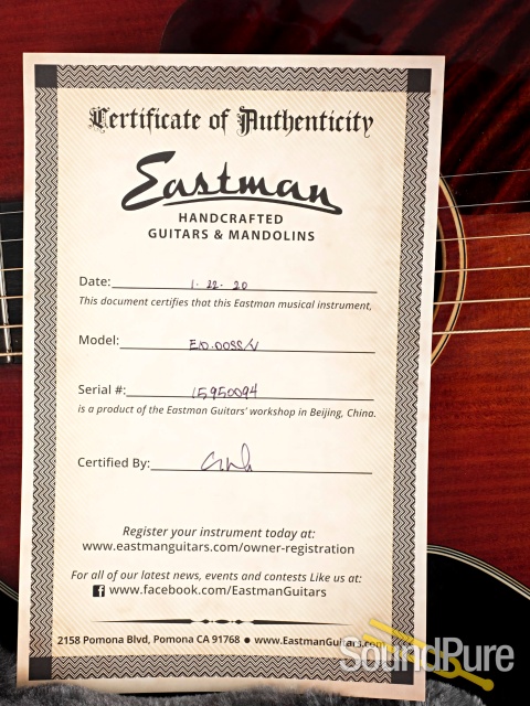 Eastman E10OOSS/V Adirondack/Mahogany Acoustic #15950094 — image 6