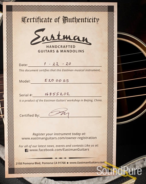 Eastman E20OOSS Adirondack/Rosewood Acoustic #16855202 — image 6