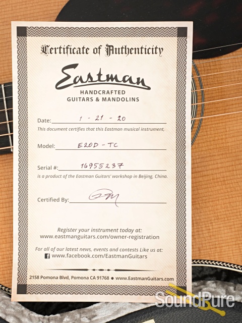 Eastman E20D-TC Adirondack/Rosewood Acoustic #16955237 — image 5