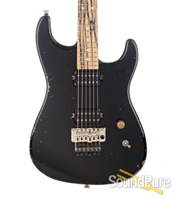 Luxxtone El Machete Black Aged w/ Floyd Rose HH NAMM #379 — image 1