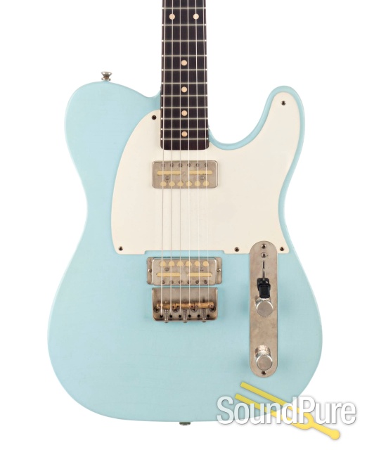 Mario Guitars T-Style Sonic Blue Light Relic #120486 — image 1