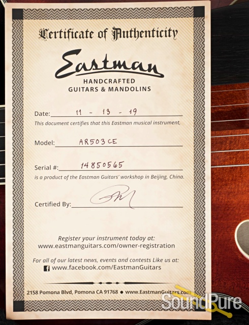 Eastman AR503CE Spruce/Maple Archtop Guitar #14850565 — image 6