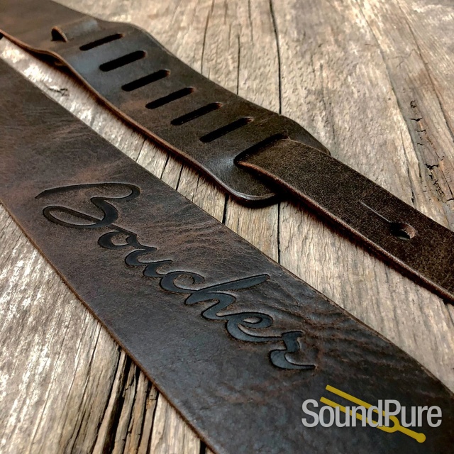 Boucher Strap - Dark Brown Leather / Embossed Logo — image 2