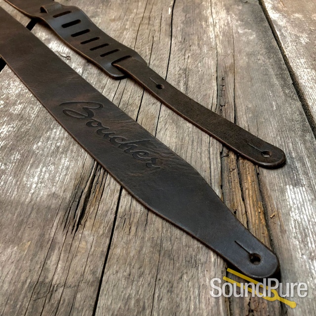 Boucher Strap - Dark Brown Leather / Embossed Logo