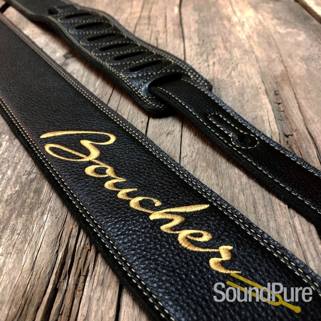 Boucher Premium Strap - Black Leather / Embroidered Logo — image 3