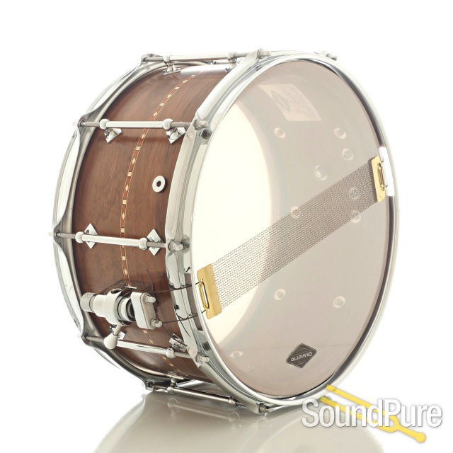 Craviotto 7x14 Walnut Custom Shop Snare Drum Walnut Inlay — image 3
