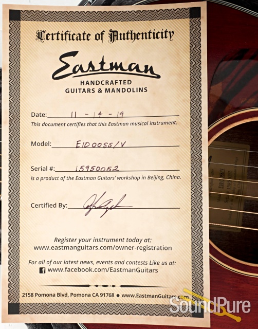 Eastman E10OOSS/V Addy/Mahogany Acoustic #15950052 - Used — image 6