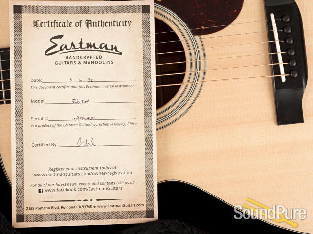 Eastman E6OM Sitka/Mahogany Acoustic Guitar #16955405 — image 6