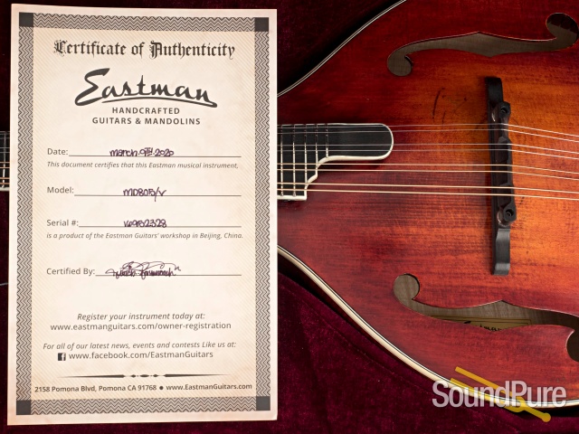Eastman MD805/v A-Style Spruce/Maple Mandolin #16952328 — image 5