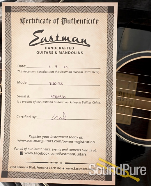 Eastman E20SS Adirondack/Rosewood Acoustic Guitar #13956310 — image 6