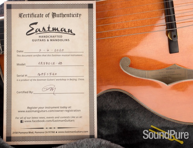 Eastman AR580CE-HB Honey Burst Archtop Guitar #16950520 — image 5