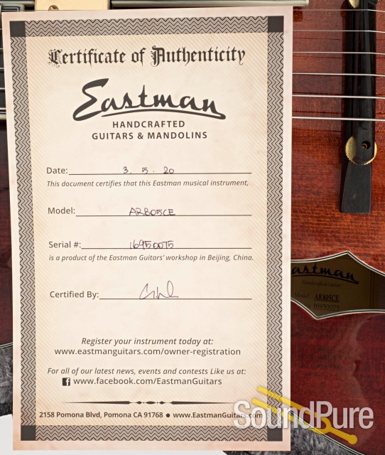 Eastman AR805CE Spruce/Maple Archtop Guitar #16950075 — image 5