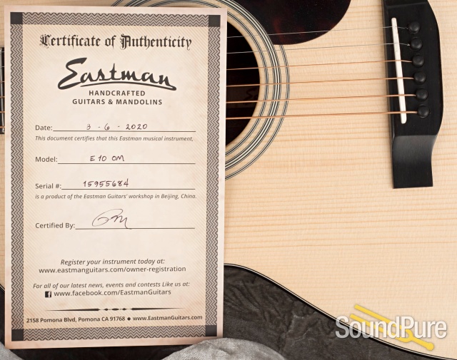 Eastman E10OM Adirondack/Mahogany Acoustic #15955684 — image 6