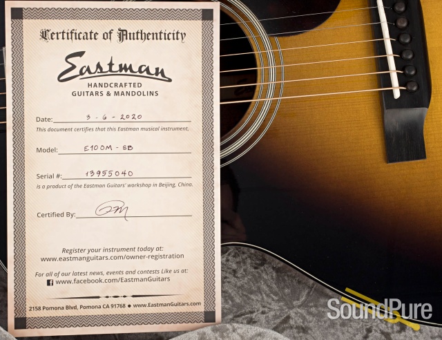 Eastman E10OM-SB Adirondack/Mahogany Acoustic #13955040 — image 6