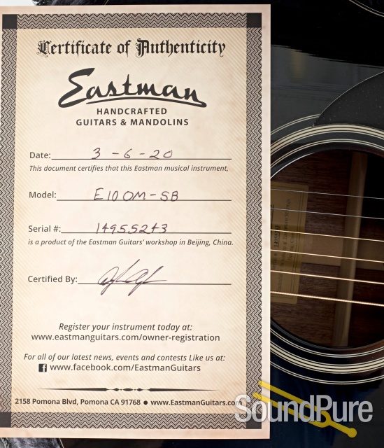 Eastman E10OM-SB Adirondack/Mahogany Acoustic #14955243 — image 6