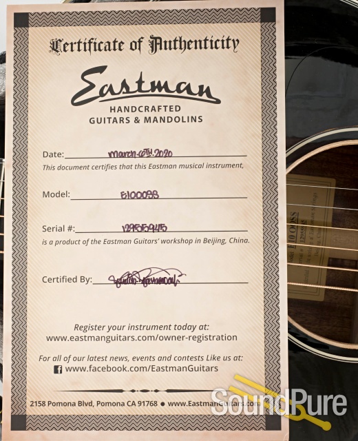 Eastman E10OOSS Adirondack/Mahogany Acoustic #12955945 — image 6