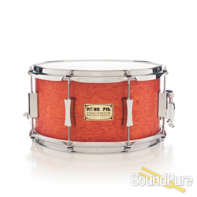 Pork Pie 7x13 Brandied Peach Maple Snare Drum-Orange Oil — image 1