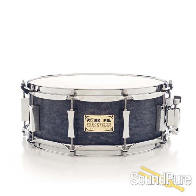 Pork Pie 5.5x14 Brandied Peach Maple Snare Drum-Blue Oil — image 1