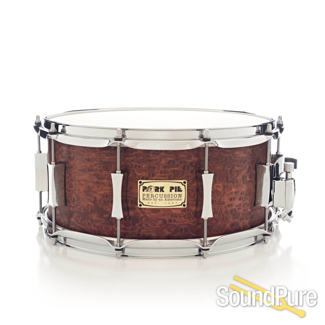 Pork Pie 6.5x14 Brandied Peach Maple Snare Drum-Rosewood Oil — image 1