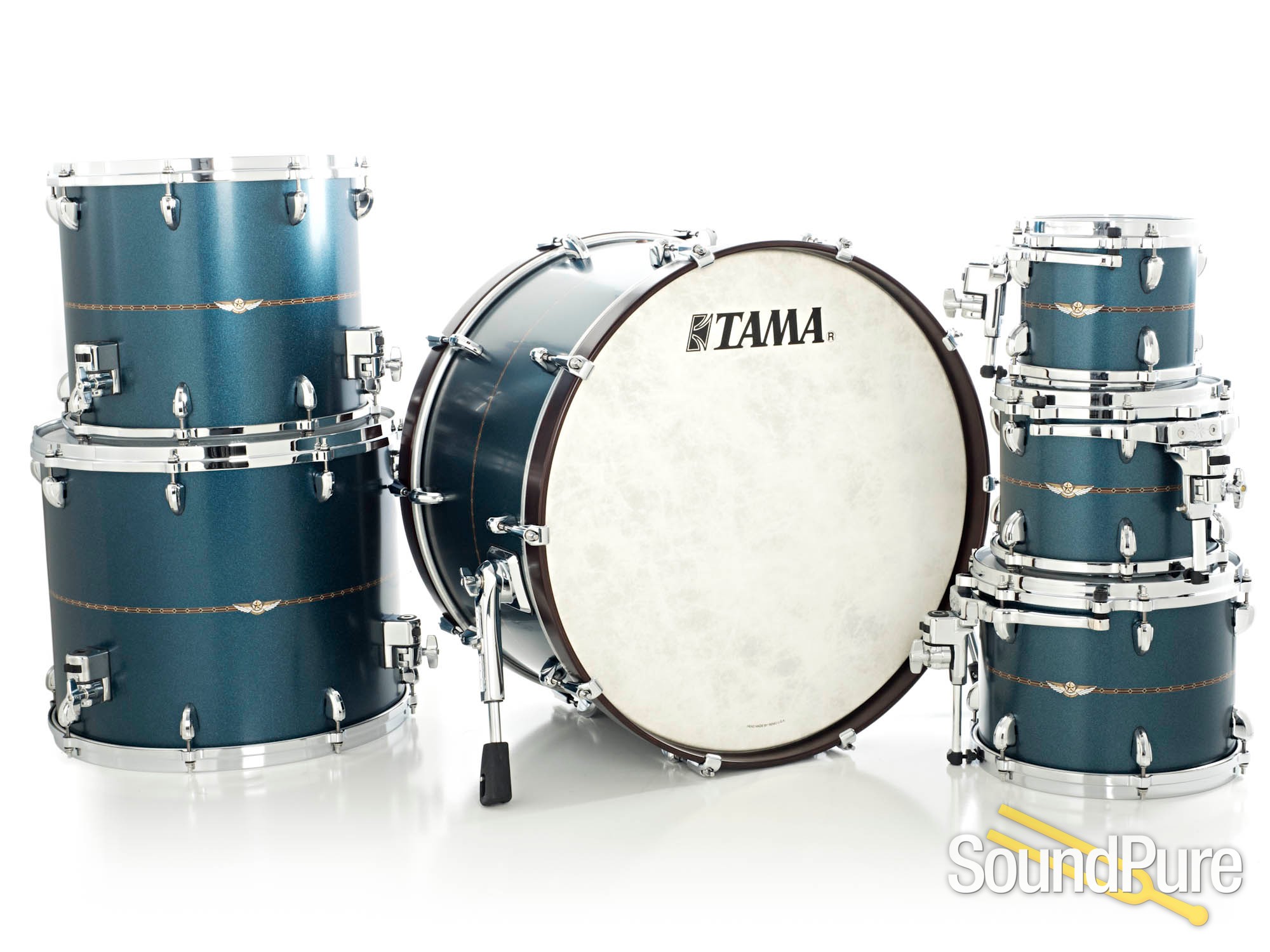 Tama 6pc Star Bubinga Drum SetSatin Blue Metallic